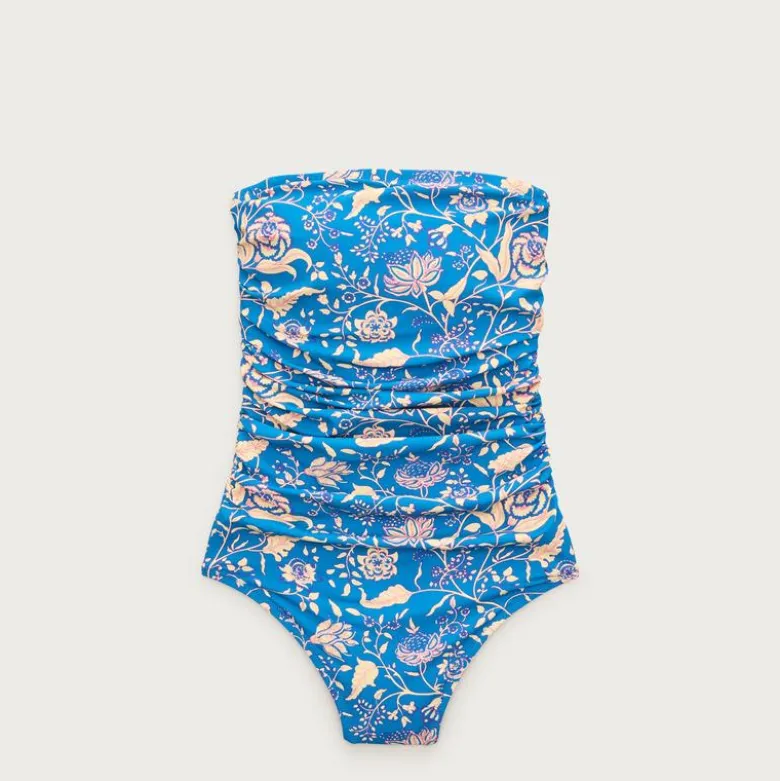 Gemma ruched bandeau one-piece in floral print