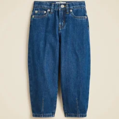 Girls' barrel-leg jean in drapey denim