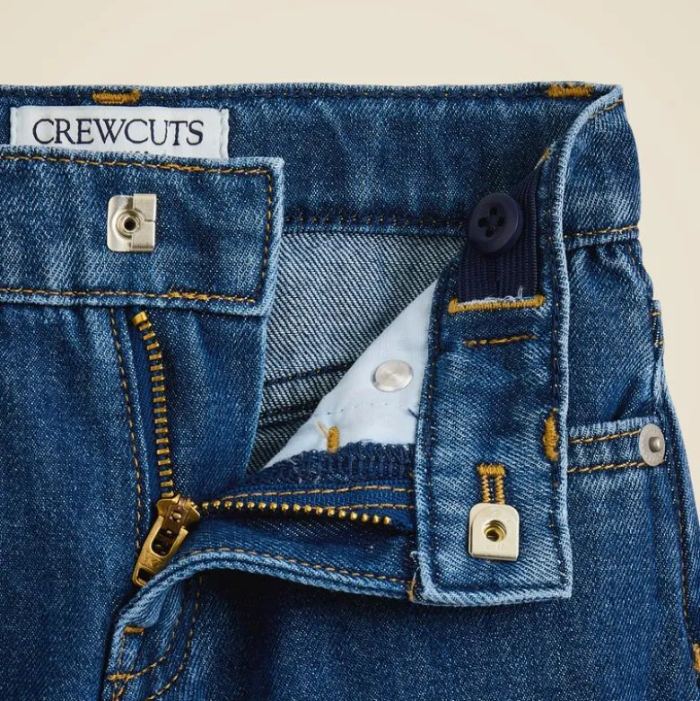 Girls' barrel-leg jean in drapey denim