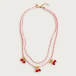 Girls' beaded cherry necklaces set-of-two
