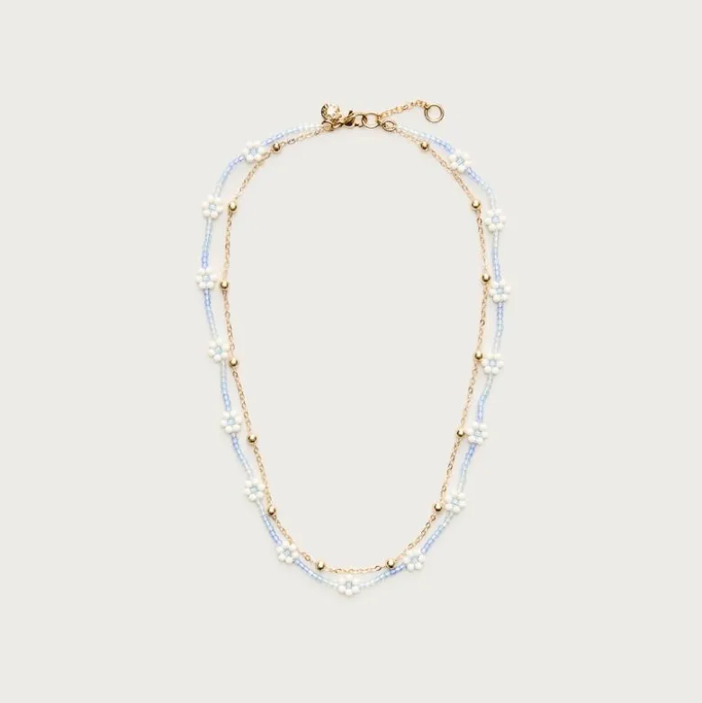 Girls' beaded flower necklaces set-of-two