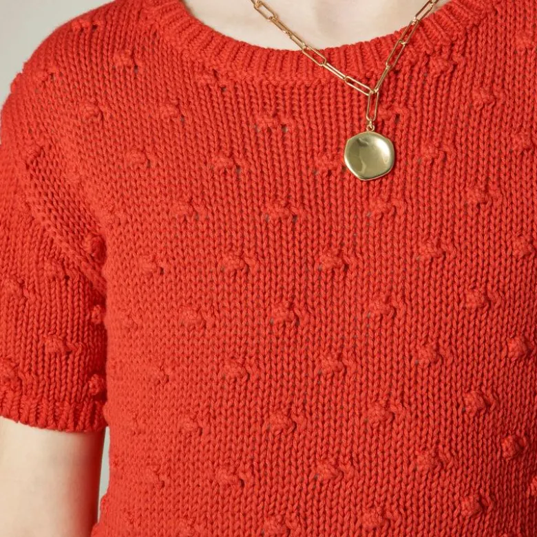 Girls' bobble sweater-tee in cotton