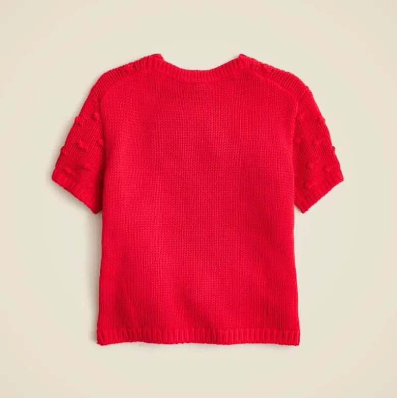 Girls' bobble sweater-tee in cotton
