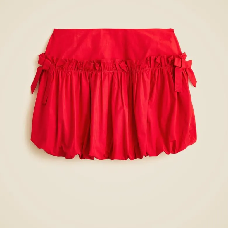 Girls' bow bubble skirt in taffeta