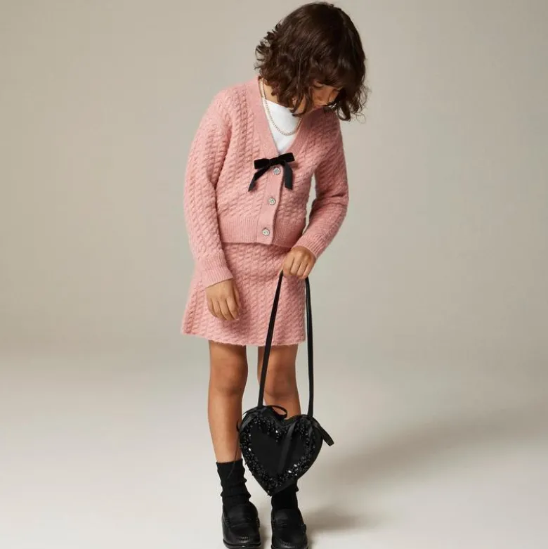 Girls' cable-knit sweater-skirt in Supersoft yarn