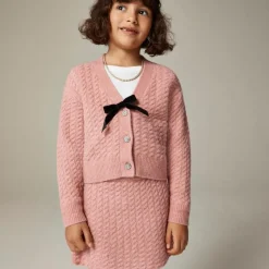 Girls' cable-knit sweater-skirt in Supersoft yarn