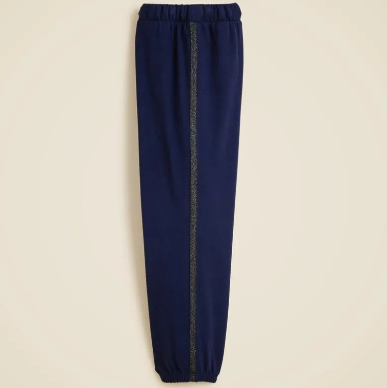 Girls' cozy rib sweatpant with glitter stripe