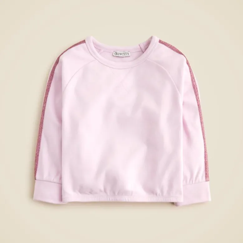 Girls' cozy rib sweatshirt with glitter stripe