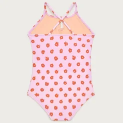 Girls' double-bow one-piece swimsuit