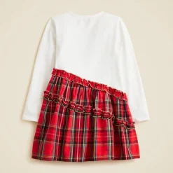 Girls' Emmy long-sleeve mixy dress in tartan