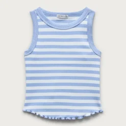 Girls' everyday tank top in vintage rib stripe