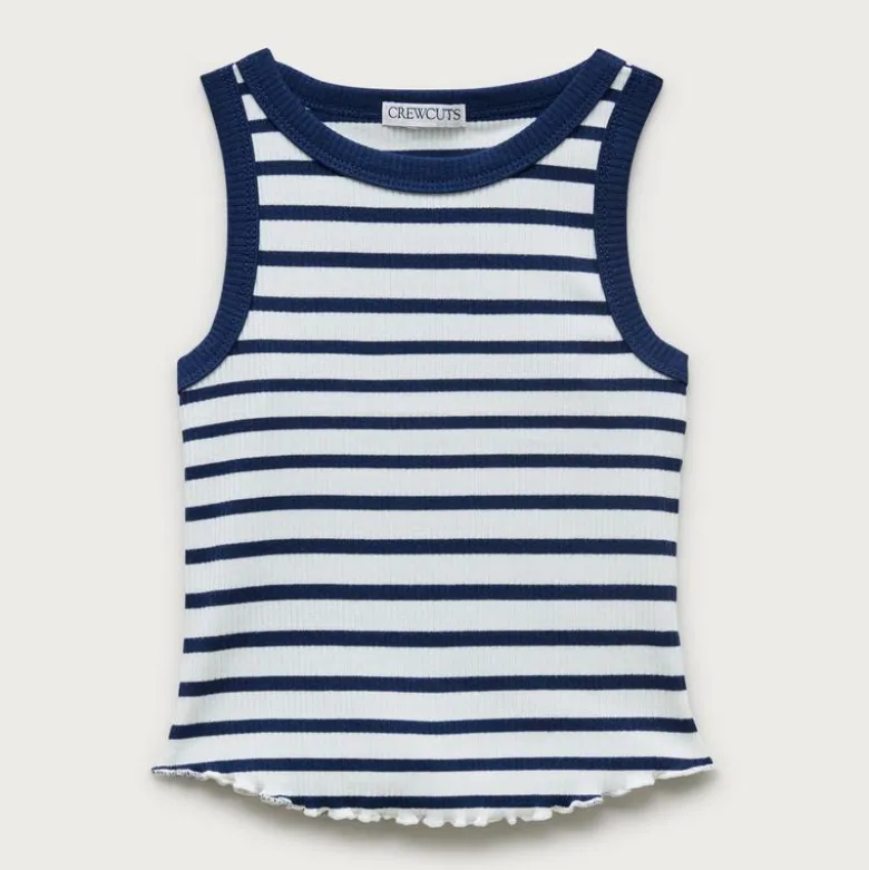Girls' everyday tank top in vintage rib stripe