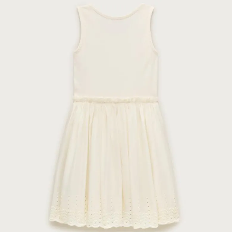 Girls' eyelet-trim mixy dress