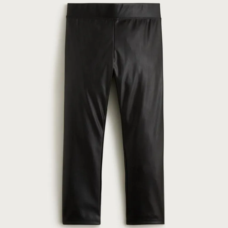 Girls' faux-leather leggings