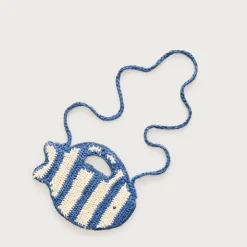 Girls' fish purse in faux raffia