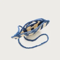 Girls' fish purse in faux raffia