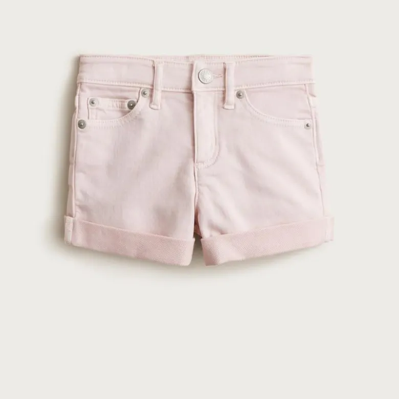 Girls' garment-dyed stretch denim short