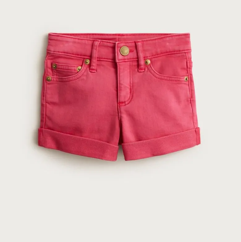 Girls' garment-dyed stretch denim short