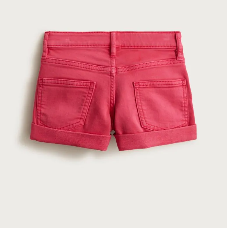 Girls' garment-dyed stretch denim short