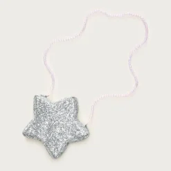 Girls' glitter star bag with beaded strap