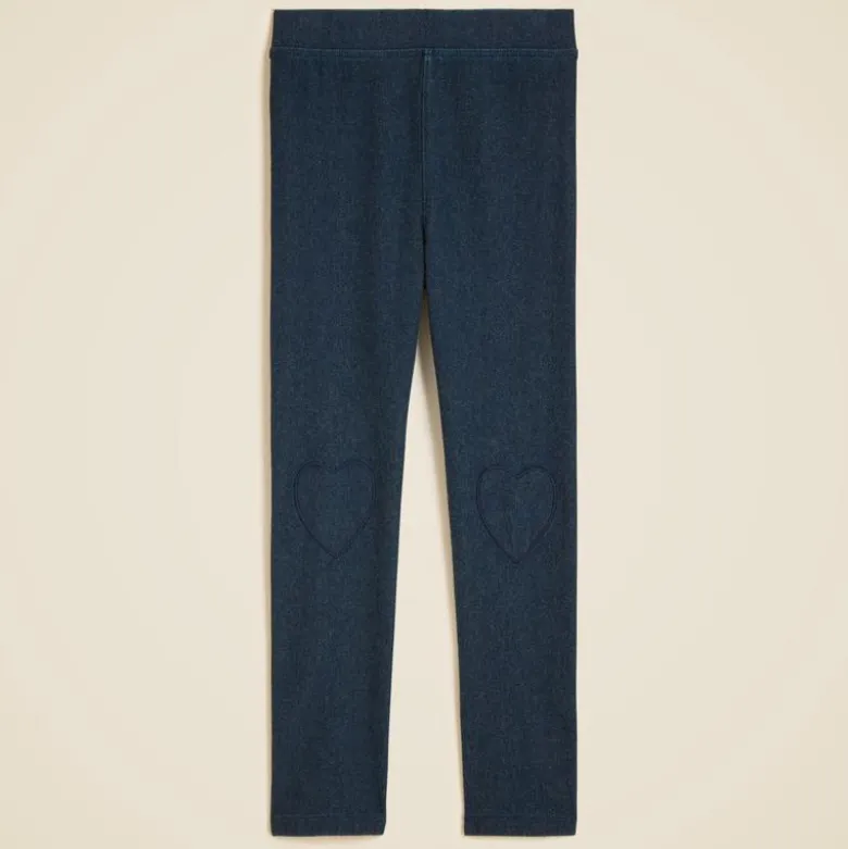Girls' heart-patch jeggings
