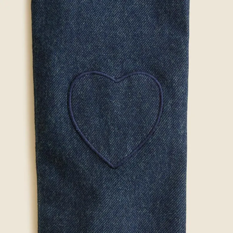 Girls' heart-patch jeggings