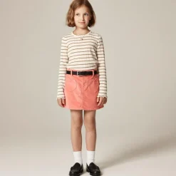 Girls' heart-pocket corduroy skirt