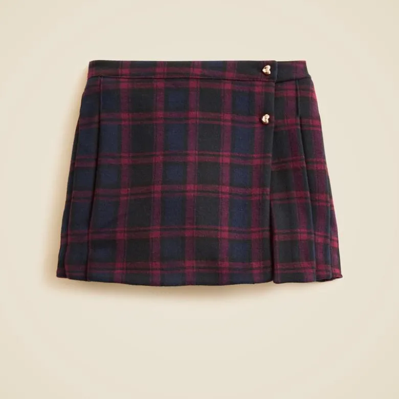 Girls' heavyweight Seaboard soft-knit skort in plaid