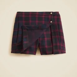 Girls' heavyweight Seaboard soft-knit skort in plaid