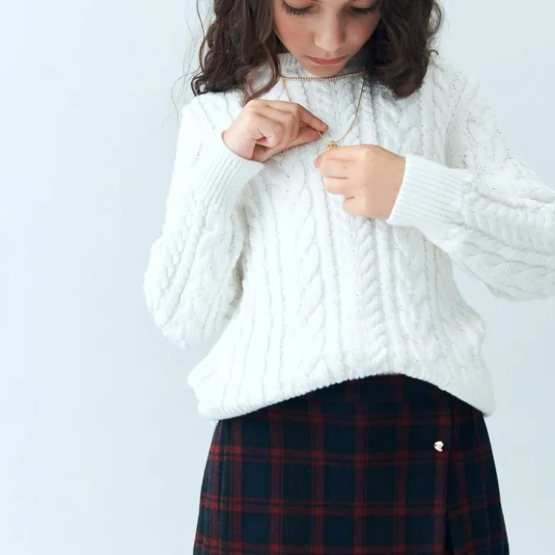 Girls' heavyweight Seaboard soft-knit skort in plaid