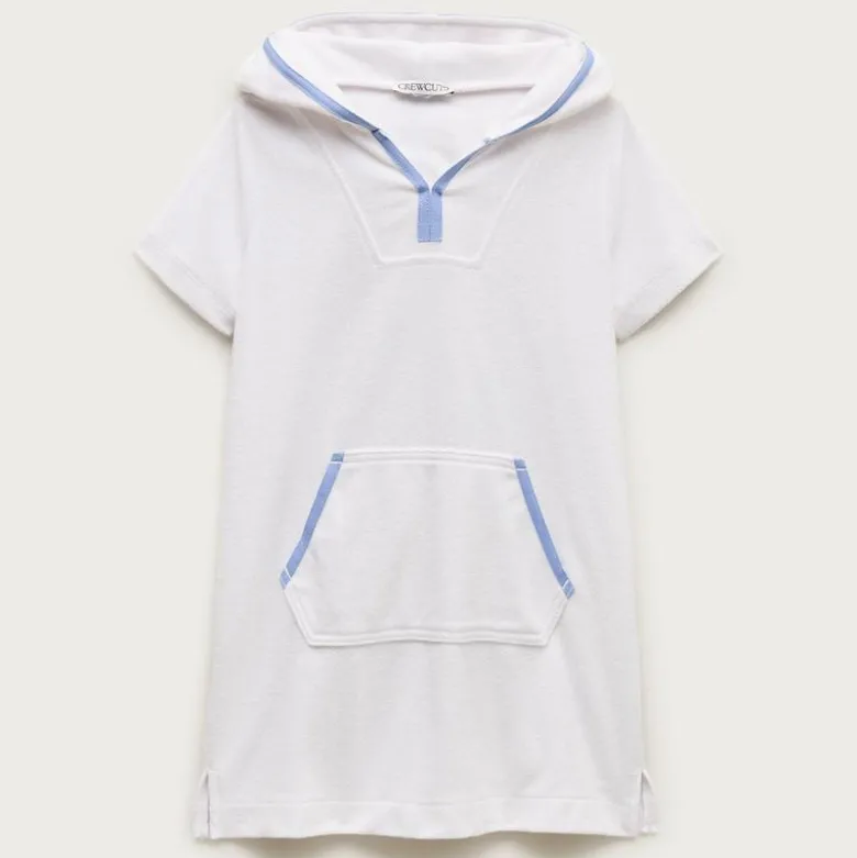Girls' hooded tunic in towel terry