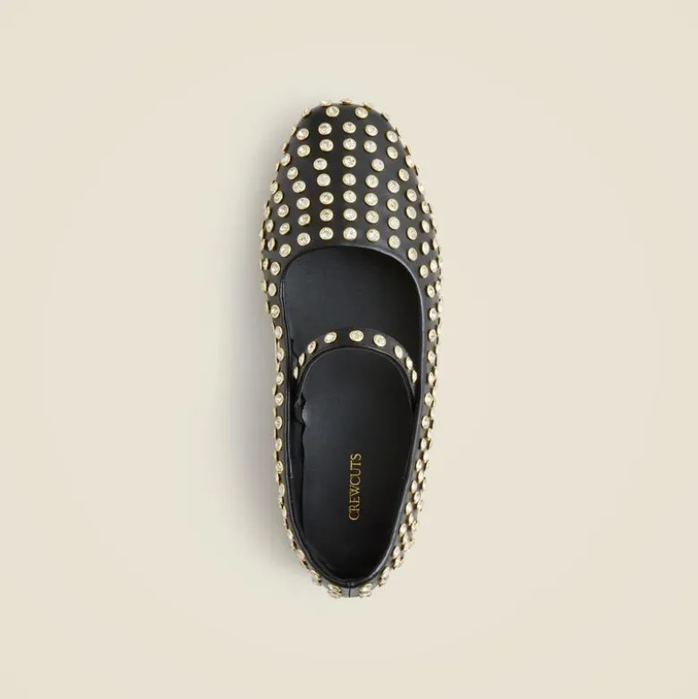 Girls' jewel-embellished ballet flats