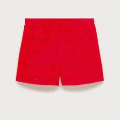 Girls' knit short in eyelet