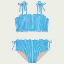 Girls' lettuce-edge two-piece swimsuit