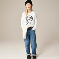 Girls' long-sleeve Dalmatian graphic T-shirt with sequins