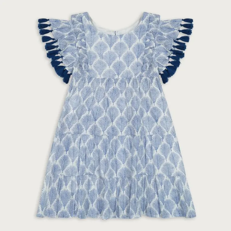 Girls' Mer St. Barth™ Sophie tassel dress with feathers