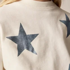 Girls' metallic star crewneck sweatshirt