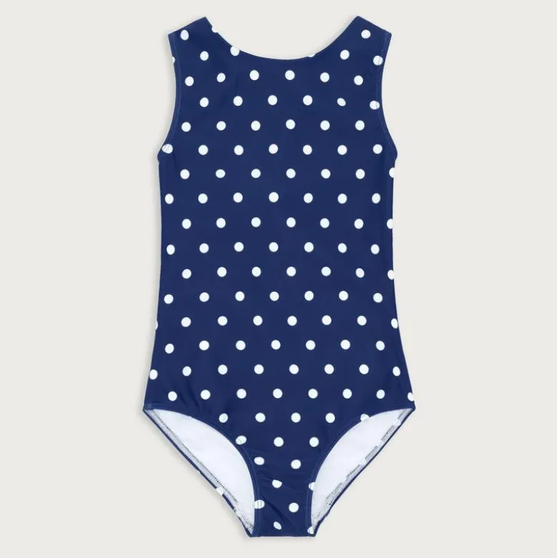 Girls' minnow™ Atlantic dot double-bow one-piece