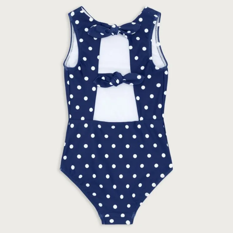 Girls' minnow™ Atlantic dot double-bow one-piece