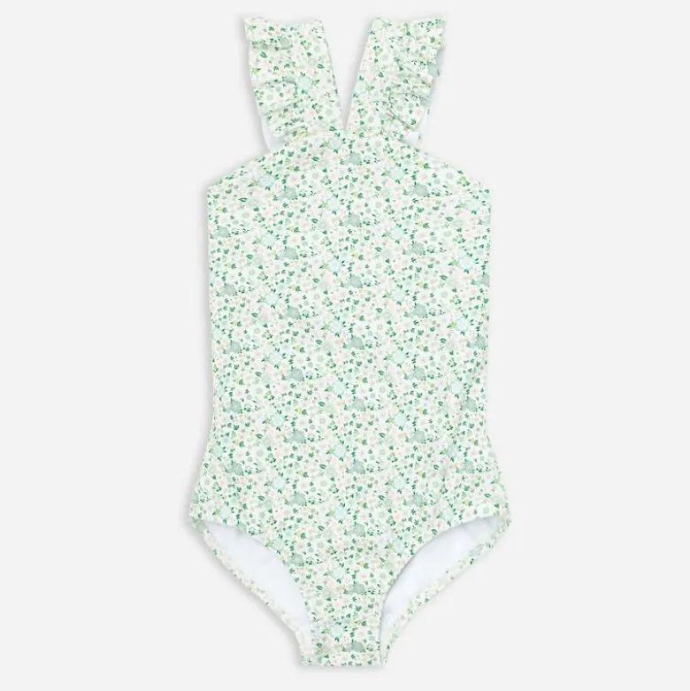 Girls' minnow™ V-neck crossover one-piece
