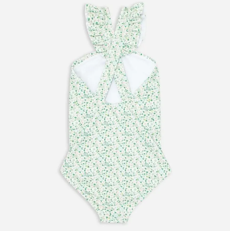 Girls' minnow™ V-neck crossover one-piece