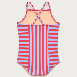Girls' paneled one-piece swimsuit