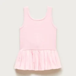 Girls' peplum tank top in vintage rib