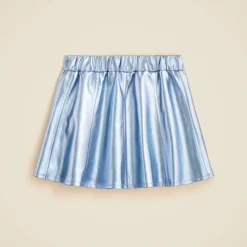 Girls' picture day skirt in faux metallic leather