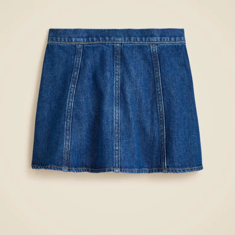 Girls' picture day skirt in drapey denim