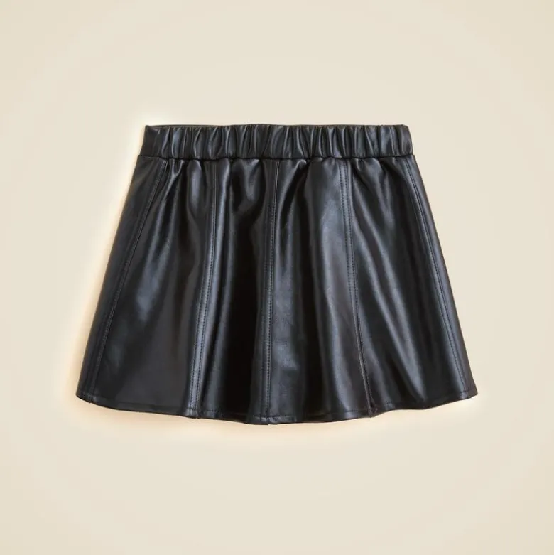 Girls' picture day skirt in faux leather