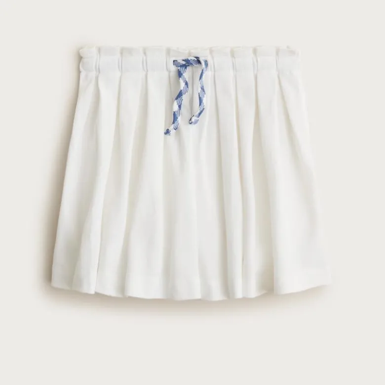 Girls' piqué pleated skirt