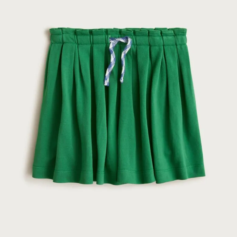 Girls' piqué pleated skirt