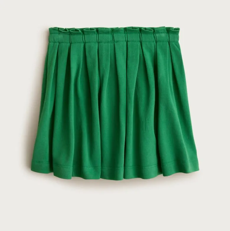Girls' piqué pleated skirt
