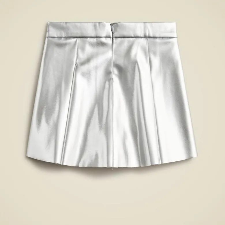Girls' pleated pull-on skirt in metallic